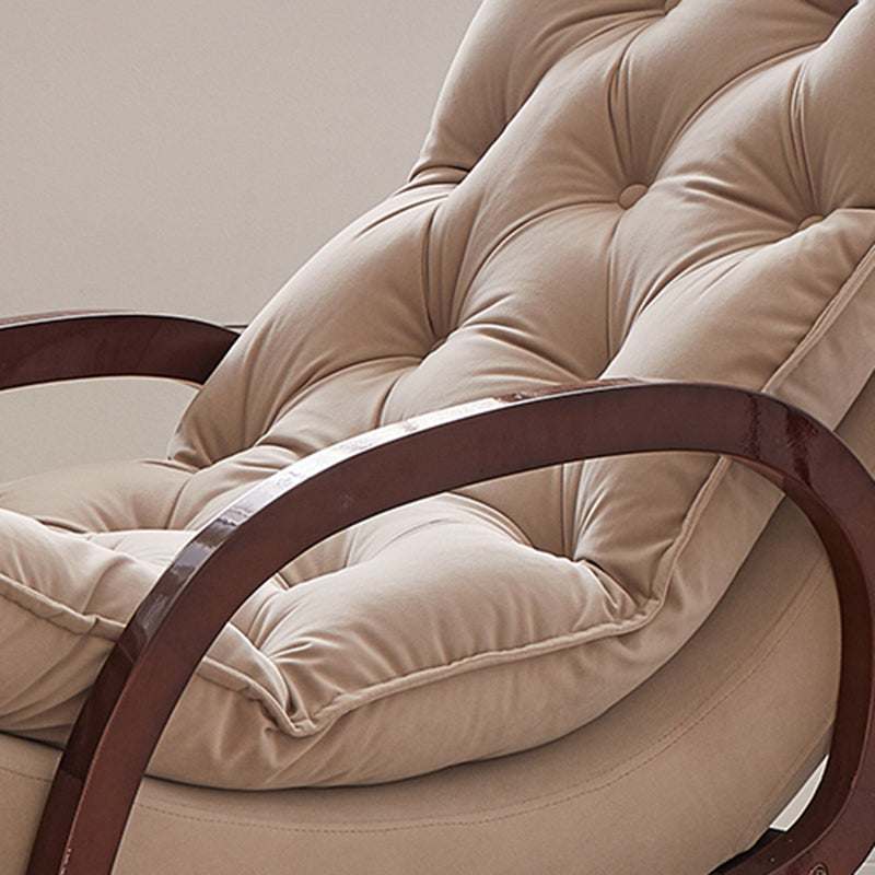 Living Room Rocking Chair Fabric Tufted Removable Cushions Solid Modern Rocking Chair