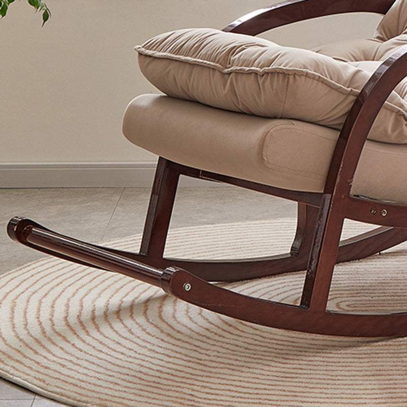 Living Room Rocking Chair Fabric Tufted Removable Cushions Solid Modern Rocking Chair