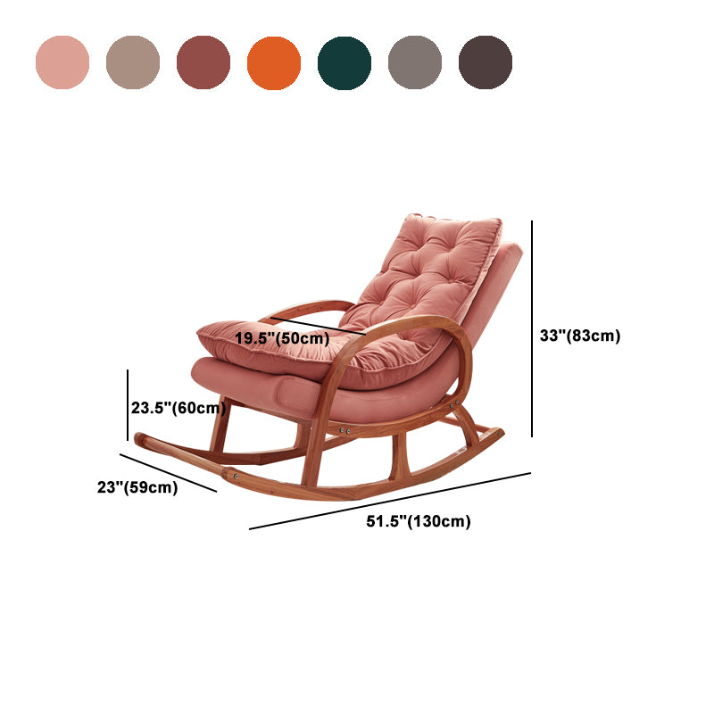 Living Room Rocking Chair Fabric Tufted Removable Cushions Solid Modern Rocking Chair