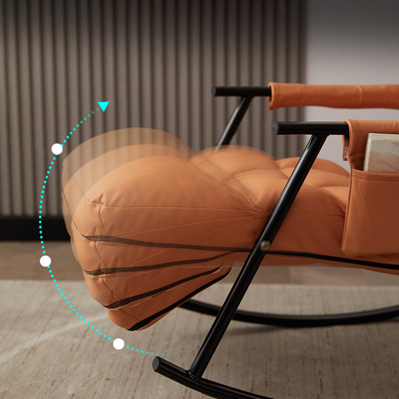 Fabric Rocking Chair Modern Pure Color Tufted Cushions Rocking Chair