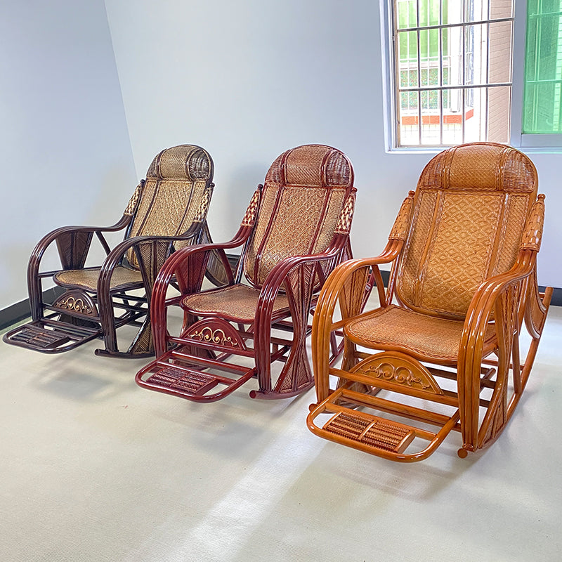 Traditional Wicker Rocking Chair in Borwn Rocker Chair for Living Room