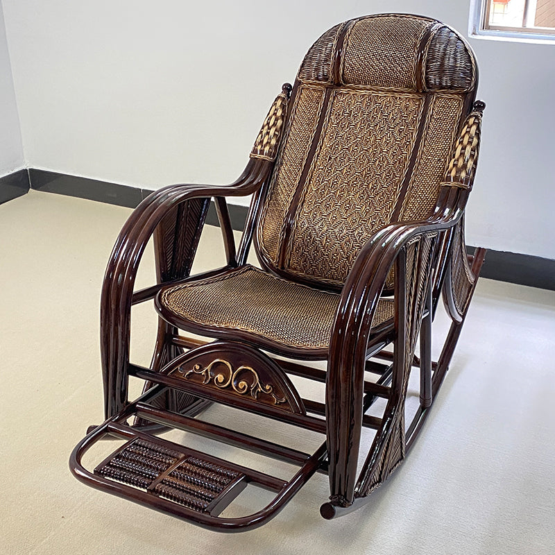 Traditional Wicker Rocking Chair in Borwn Rocker Chair for Living Room