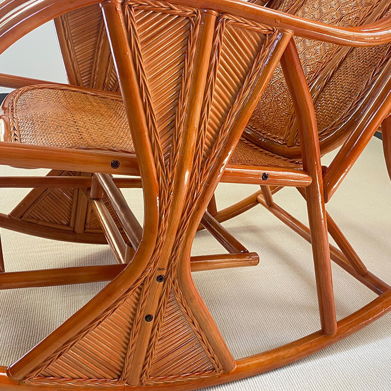 Traditional Wicker Rocking Chair in Borwn Rocker Chair for Living Room