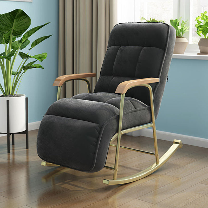 Modern Style Rocking Chair Metal Frame Spindle Rocker Chair with Cushion