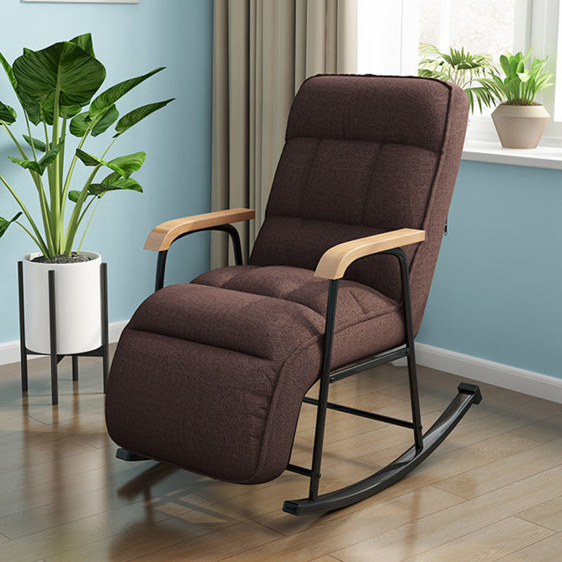 Modern Style Rocking Chair Metal Frame Spindle Rocker Chair with Cushion