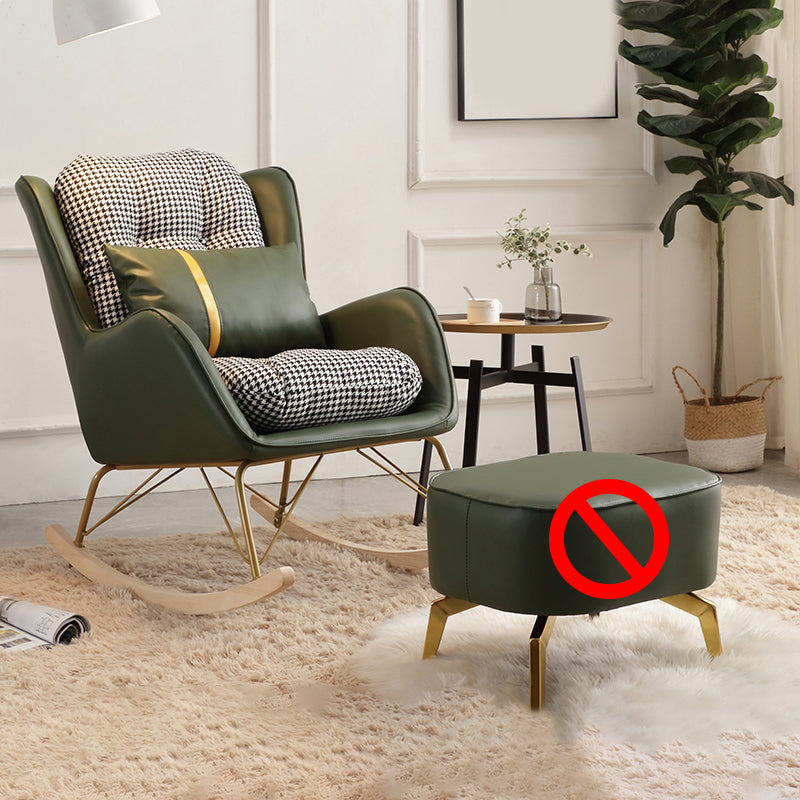 Modern Rocking Chair Metal Frame Doll Cotton Filling Spindle Rocker Chair