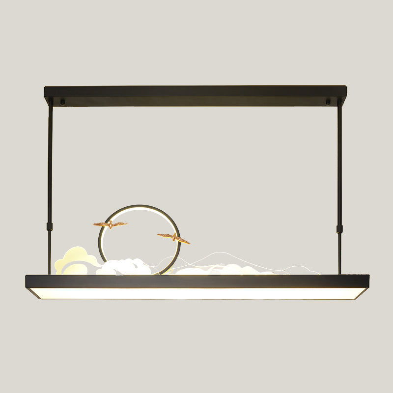 Modern Style Geometry Shape Island Lights Metal 3 Light Island Pendant Lights in Black