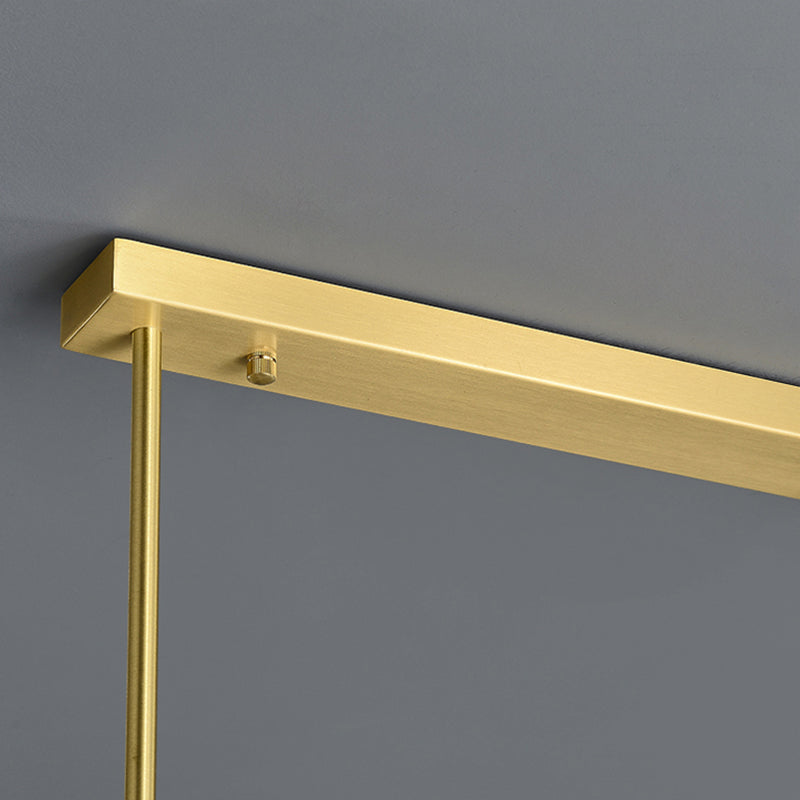 Modern Style Cylindrical Shape Island Lights White Glass 2-light Island Lighting in Gold