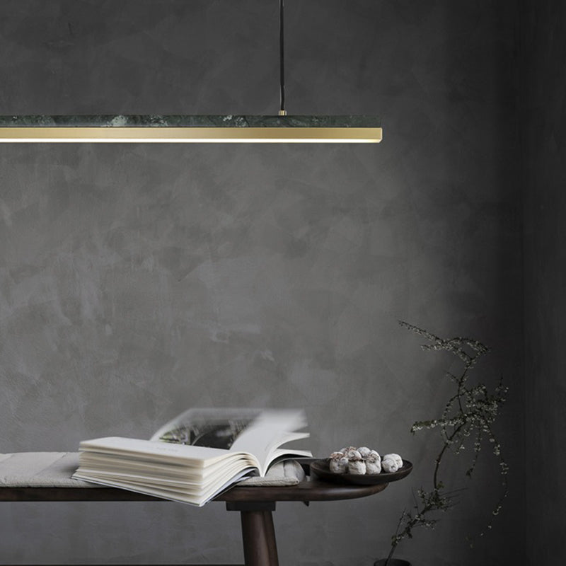 Modern Style Linear Shape Island Light Metal 1 Light Island Lighting in Gold
