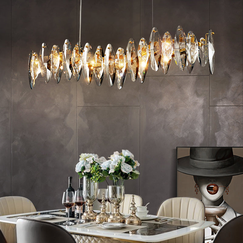 Geometry Shape Island Lights Modern Style Crystal 6 Light Island Lighting