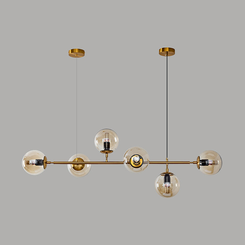 Spherical Shape Island Lights Modern Style Glass 6 Light Pendant Lighting Fixtures
