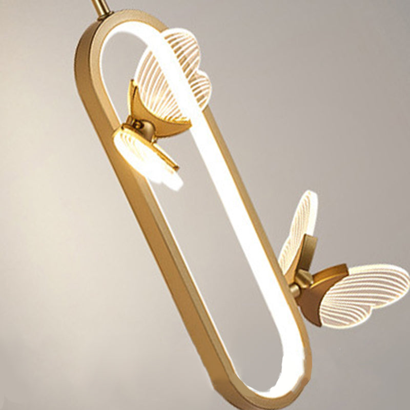 1 Light Oval Wall Lighting Fixtures Modern Style Metal Wall Mounted Lamps