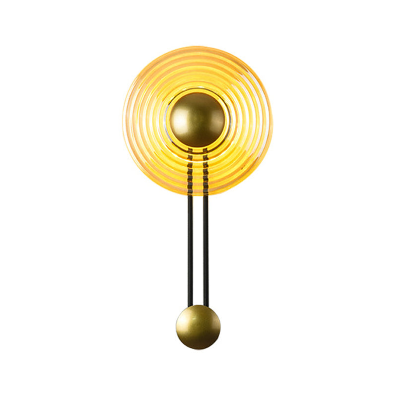 1 Light Round Wall Lighting Fixtures Modern Style Glass Wall Mounted Lamps