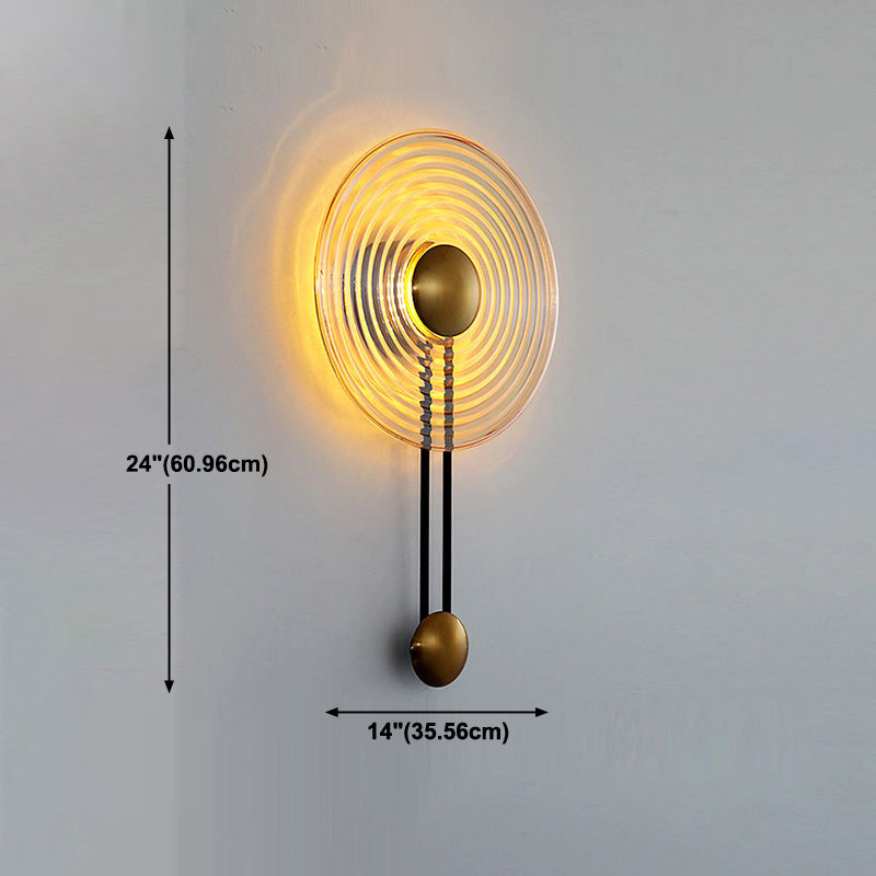 1 Light Round Wall Lighting Fixtures Modern Style Glass Wall Mounted Lamps