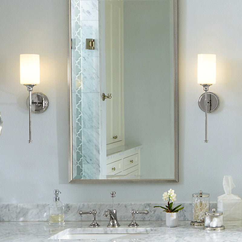 Glass Cylinder Wall Lighting Modern Style 1 Light Wall Lighting Fixtures