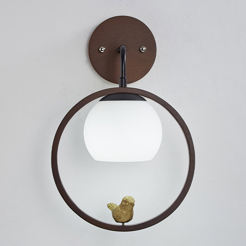 Wood Ball Wall Lighting Modern Style 1 Light Wall Lighting Fixtures