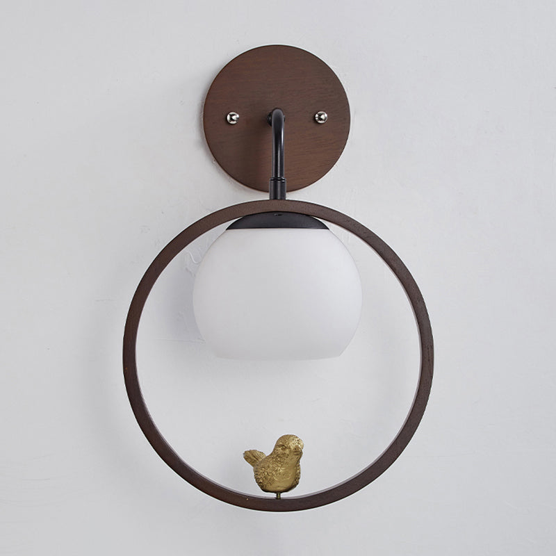 Wood Ball Wall Lighting Modern Style 1 Light Wall Lighting Fixtures