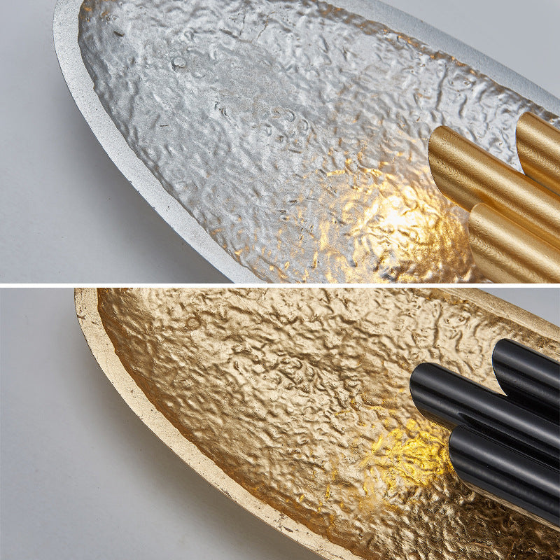 Metal Oval Wall Lighting Modern Style 2 Lights Wall Lighting Fixtures