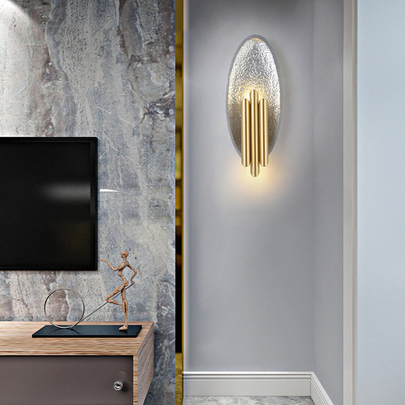 Metal Oval Wall Lighting Modern Style 2 Lights Wall Lighting Fixtures