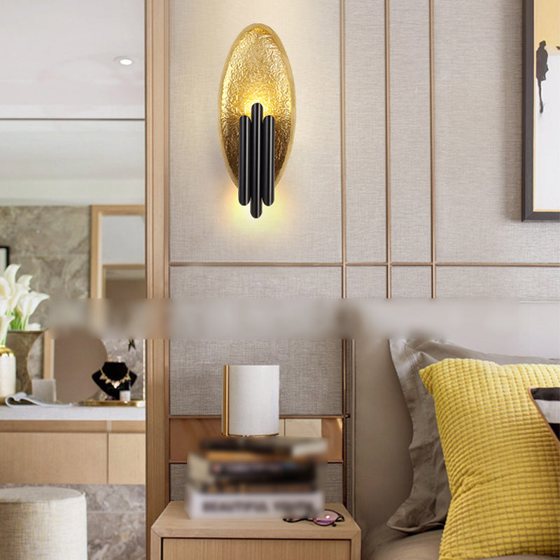 Metal Oval Wall Lighting Modern Style 2 Lights Wall Lighting Fixtures