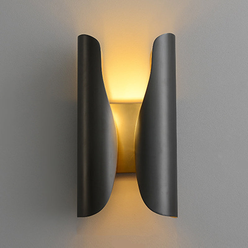 Metal Curved Wall Lighting Modern Style 2 Lights Wall Lighting Fixtures