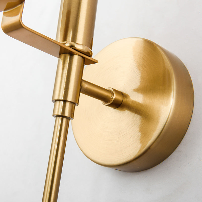 Modern Metal Wall Light Gold Round Wall Sconce with Mica for Living Room