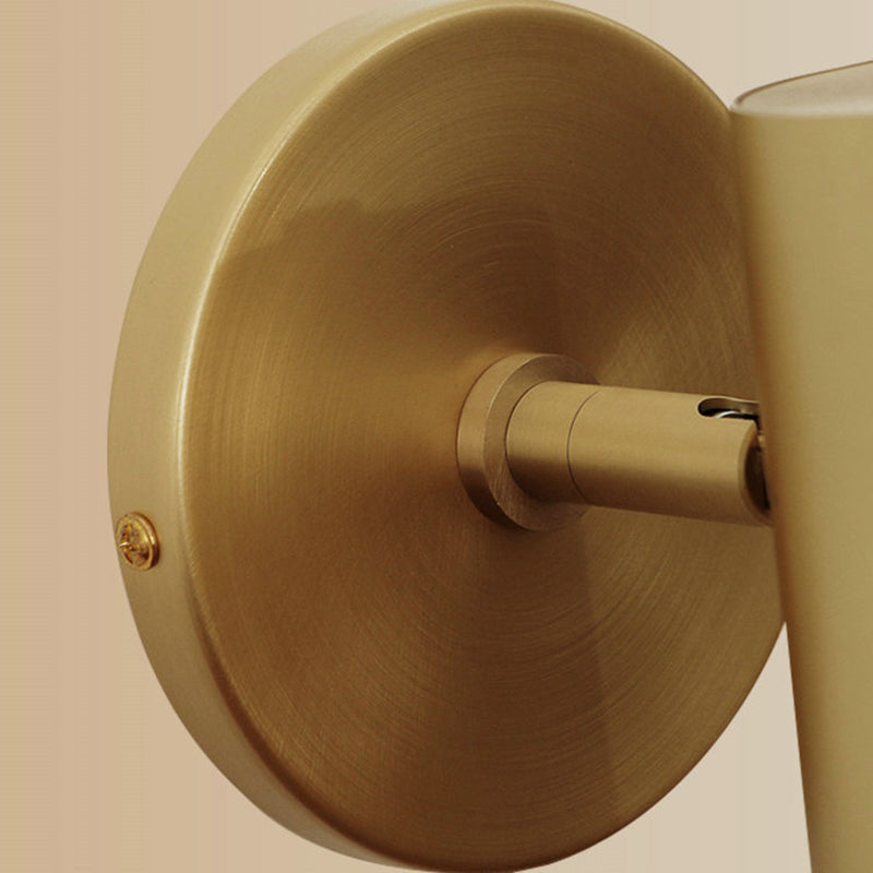 Modern Brass Wall Light Cylinder 6" High Reading Wall Sconce in Gold for Bedroom