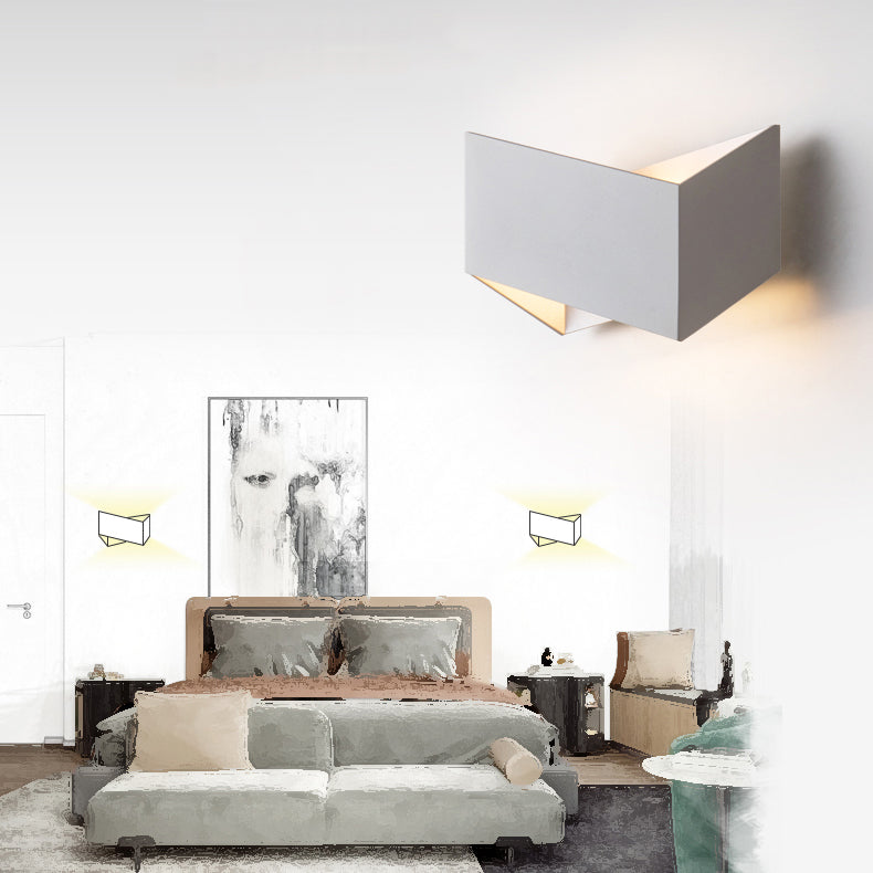 Contemporary Aluminum Wall Light Geometric 8.5" Wide Wall Sconce for Bedroom