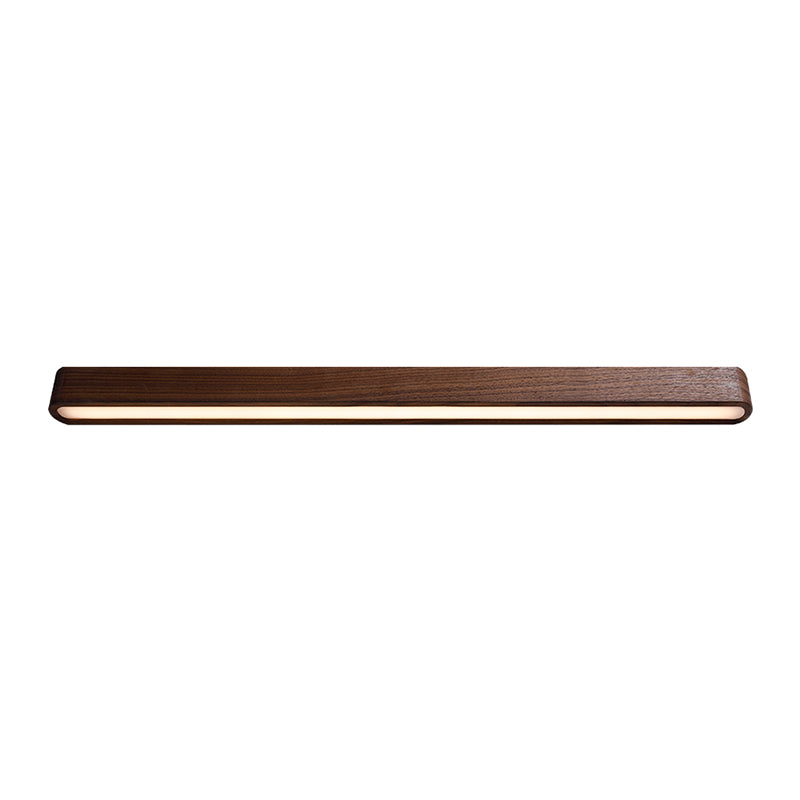 Linear Shade Wood Wall Sconce Modern Style Single Light Wall Mounted Light
