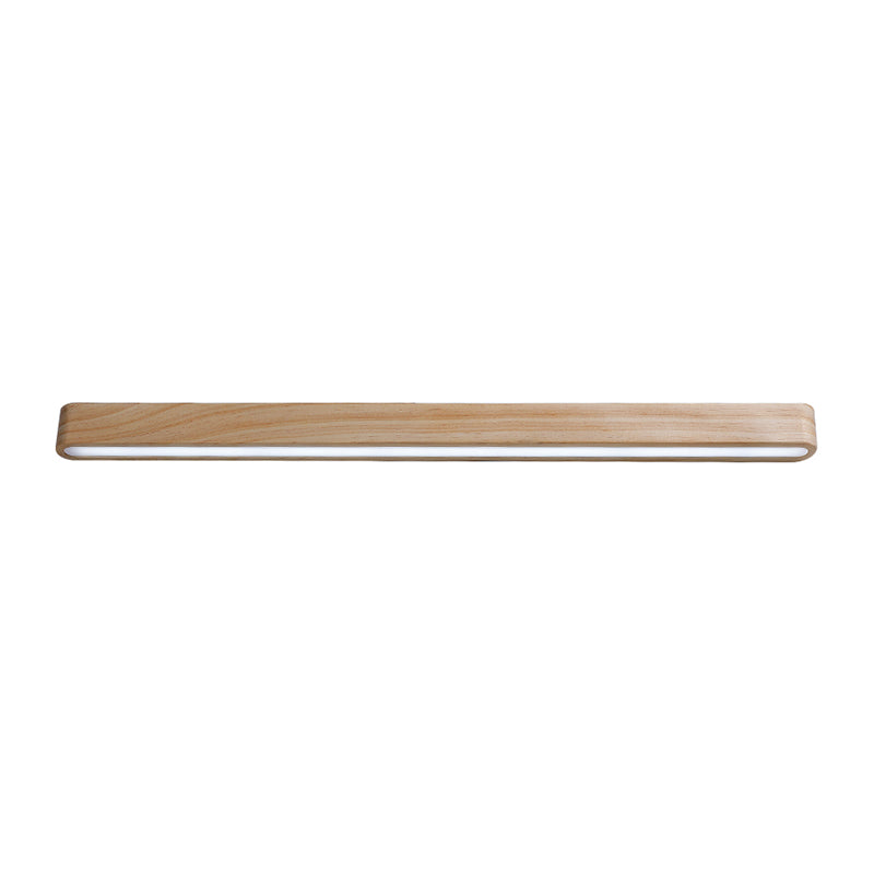 Linear Shade Wood Wall Sconce Modern Style Single Light Wall Mounted Light