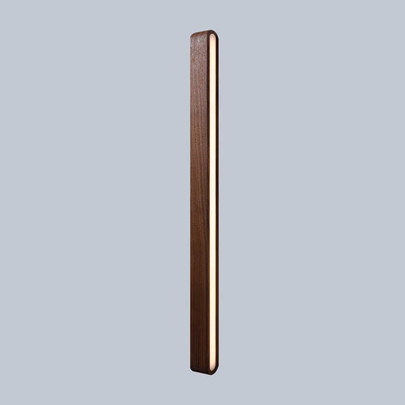 Linear Shade Wood Wall Sconce Modern Style Single Light Wall Mounted Light