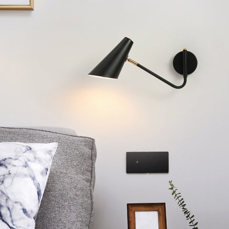 Nordic Style Metal Wall Light 16.5" Wide Swing Arm Wall Sconce for Bedroom