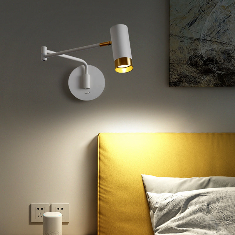 Nordic Style Metal Wall Light Swing Arm Wall Sconce for Bedroom