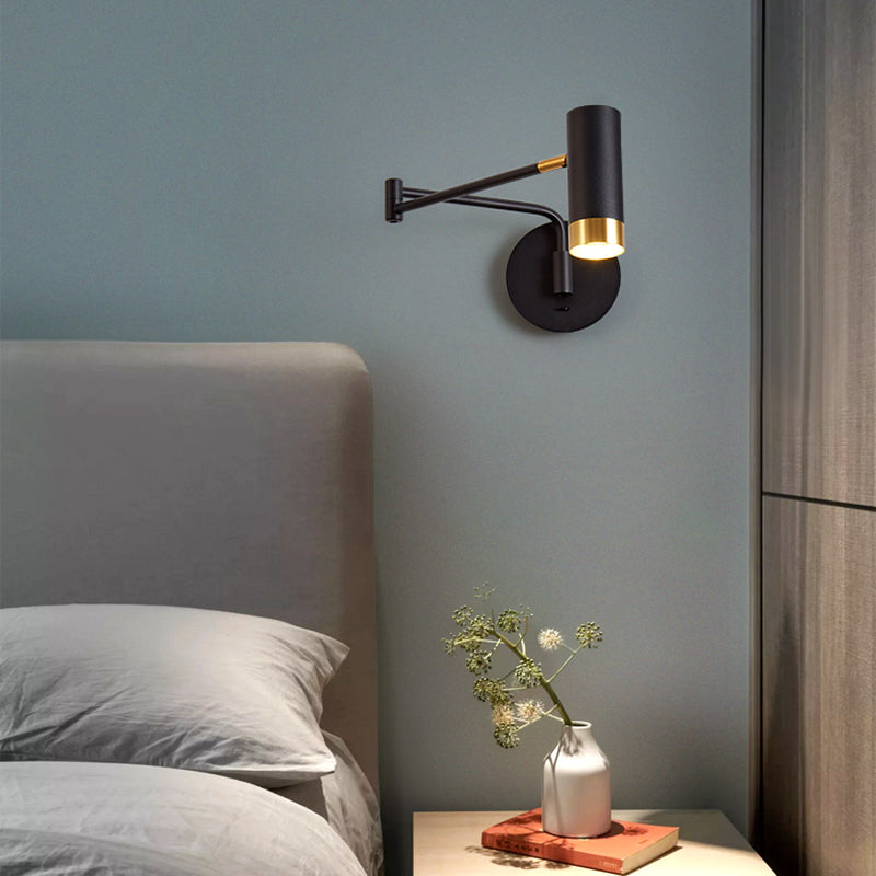 Nordic Style Metal Wall Light Swing Arm Wall Sconce for Bedroom