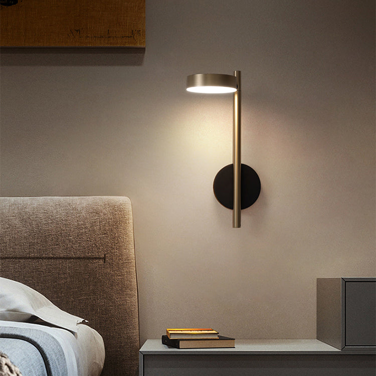 Nordic Metal Wall Light Gold Rotatable 15.5" High LED Wall Sconce for Living Room