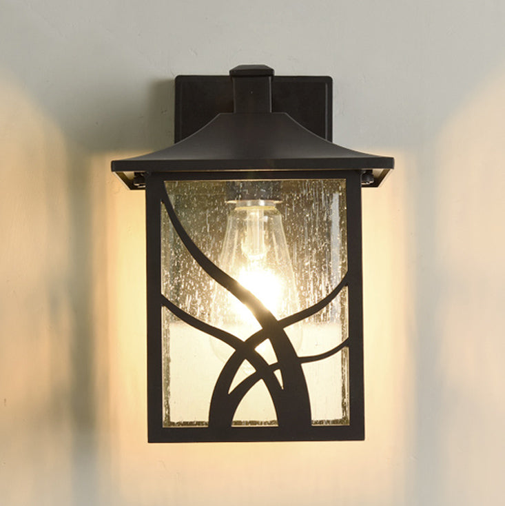 American Style Glass Wall Light Brown 10.5" High Wall Sconce for Outdoors