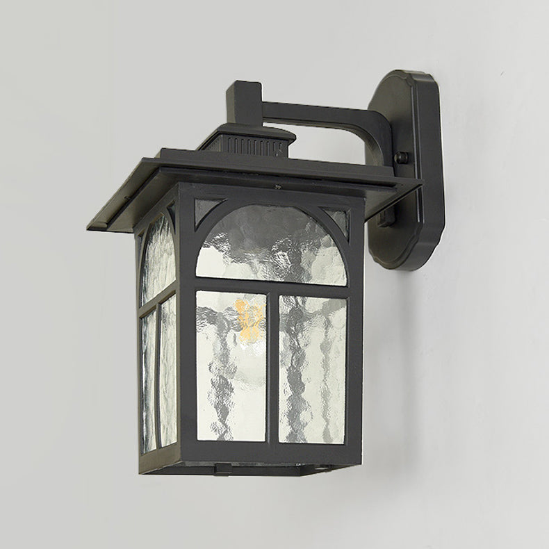 Retro Ripple Glass Shade Wall Light Geometric Single Light Wall Sconce for Outdoors