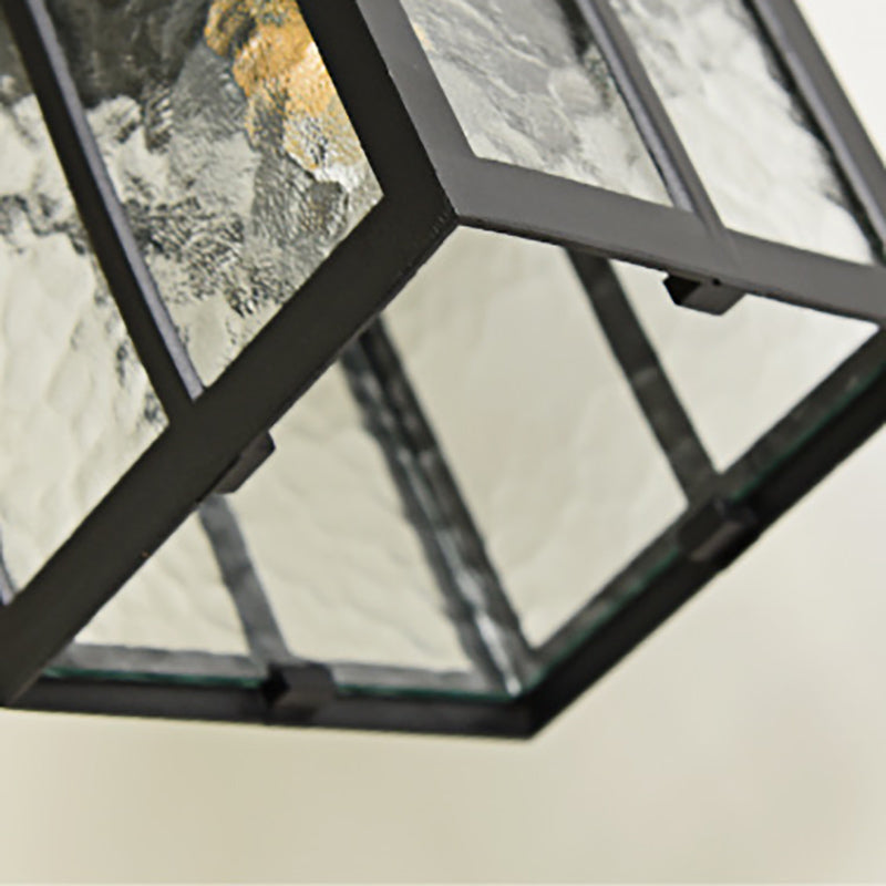 Retro Ripple Glass Shade Wall Light Geometric Single Light Wall Sconce for Outdoors