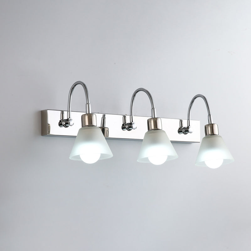 Modern Style Simplicity Mirror Light White Glass Flower Shade Wall Lamp for Bathroom