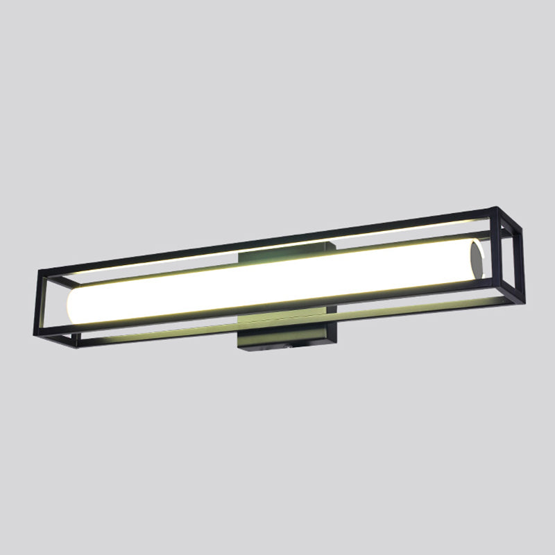 Obelle linéaire Mall Murce moderne 1 Miroir lumineux Miroir mural Moup Light Aymat en noir