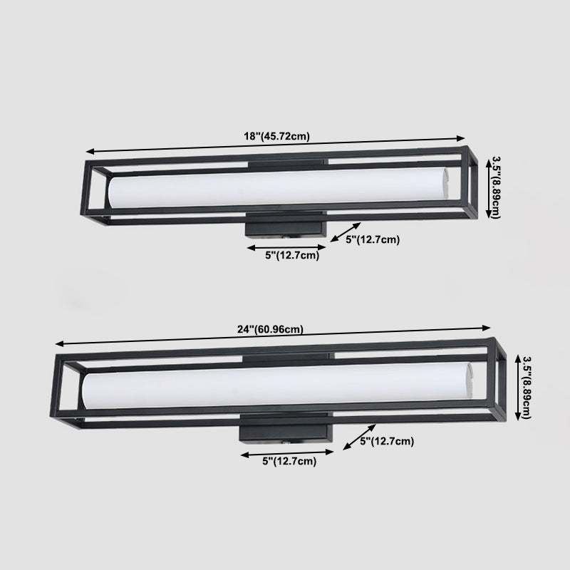 Obelle linéaire Mall Murce moderne 1 Miroir lumineux Miroir mural Moup Light Aymat en noir