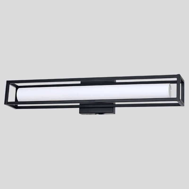Obelle linéaire Mall Murce moderne 1 Miroir lumineux Miroir mural Moup Light Aymat en noir