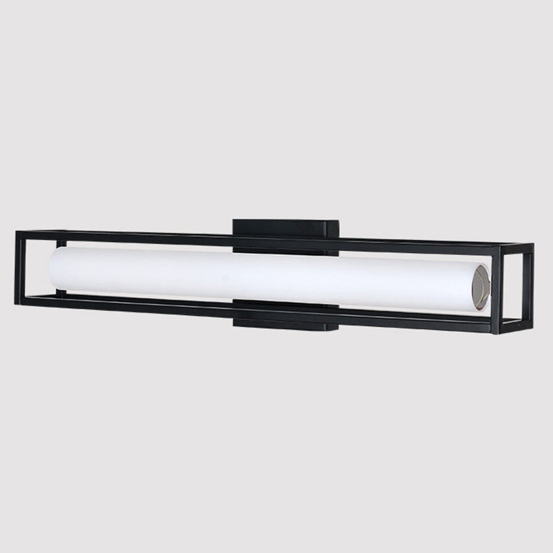 Obelle linéaire Mall Murce moderne 1 Miroir lumineux Miroir mural Moup Light Aymat en noir