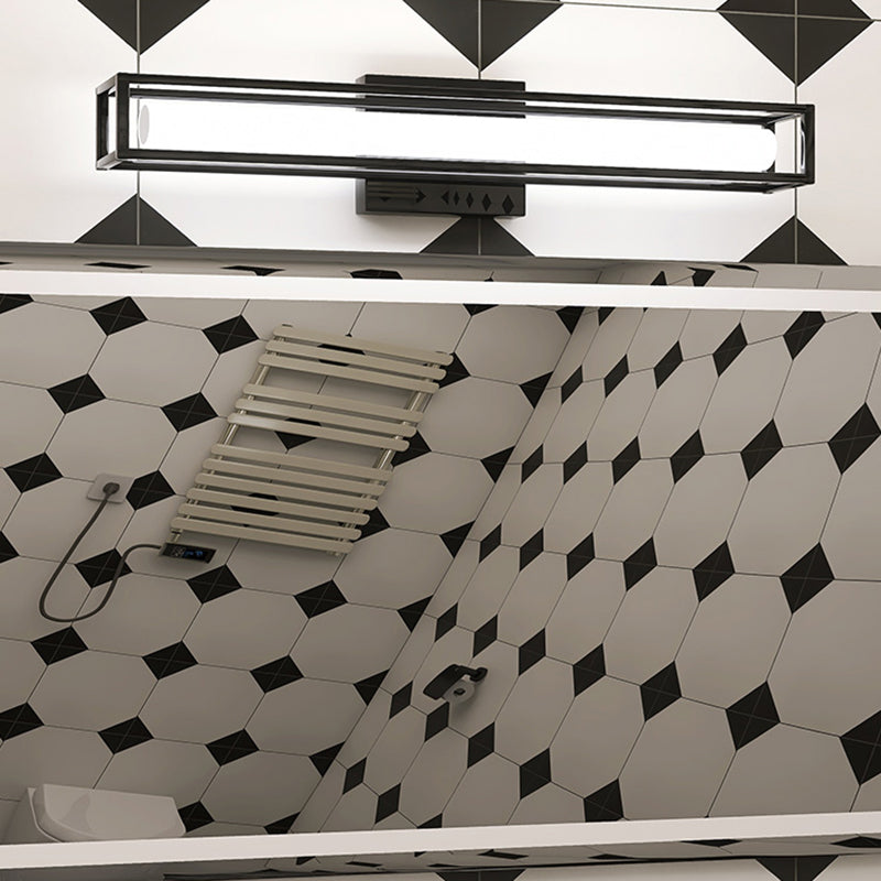 Obelle linéaire Mall Murce moderne 1 Miroir lumineux Miroir mural Moup Light Aymat en noir
