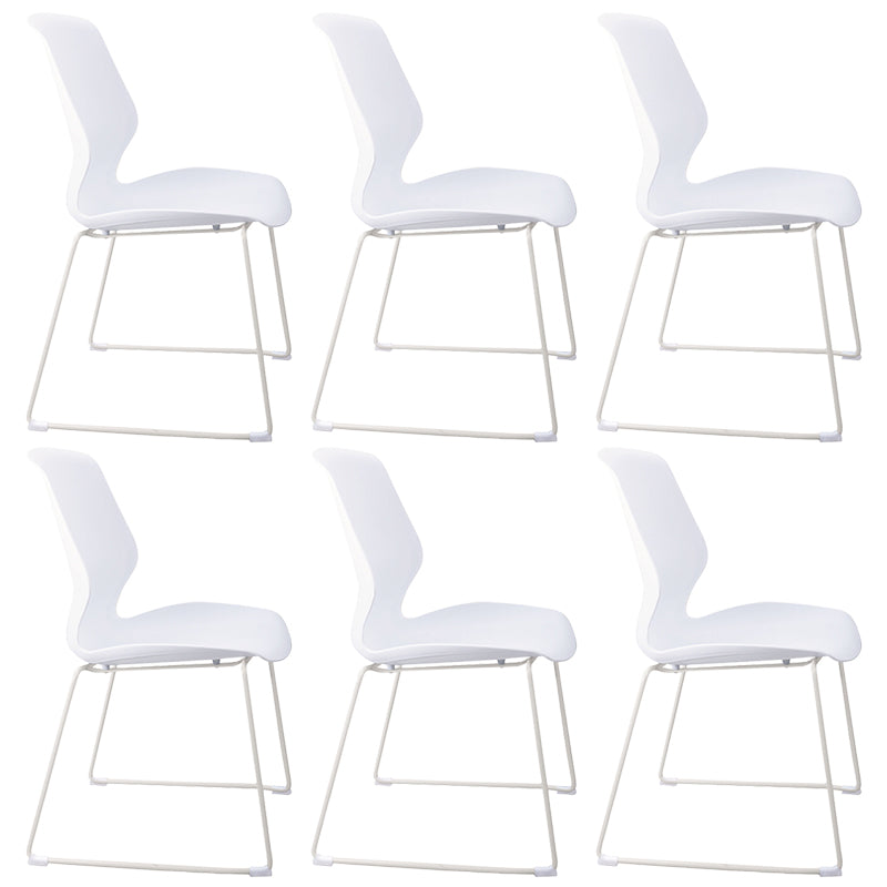 Modern Steel Office Chair Plastic Armless No Wheels Office Chair