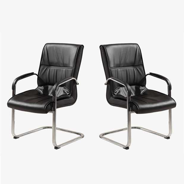 Faux Leather and Chrome Frame Desk Chair Padded Arms Office Chair