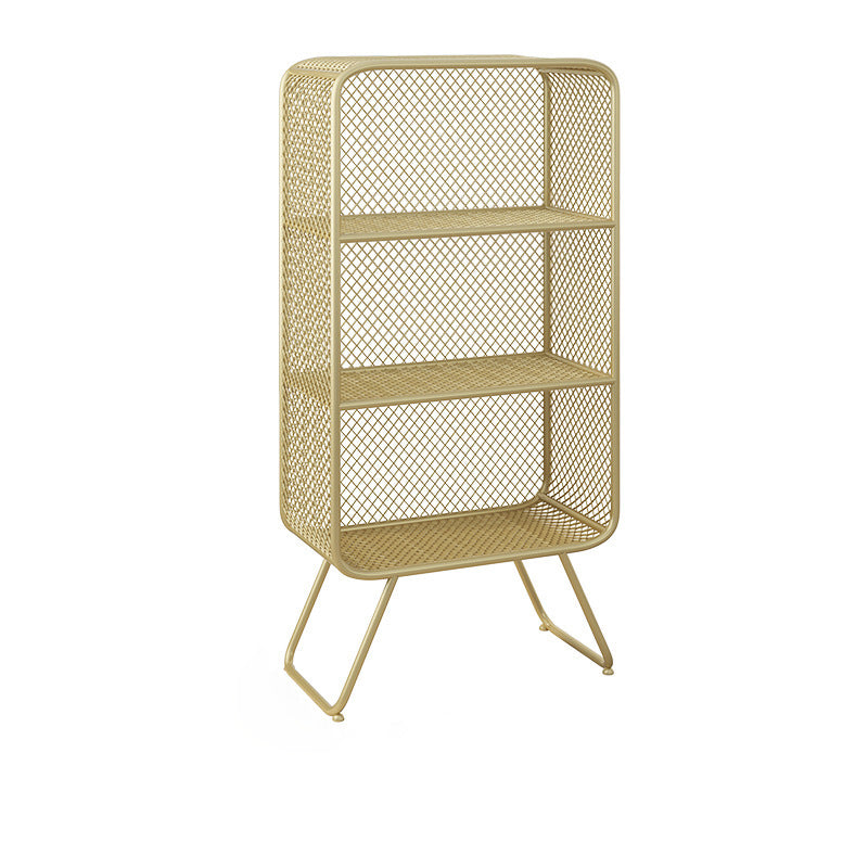 Light Luxury Metal Bookcase Shelf Closed Back Bookcase for Study Room