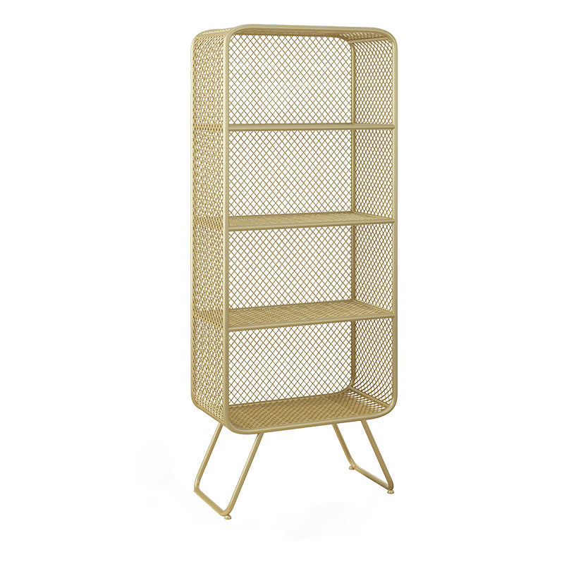 Light Luxury Metal Bookcase Shelf Closed Back Bookcase for Study Room