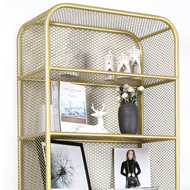 Light Luxury Metal Bookcase Shelf Closed Back Bookcase for Study Room