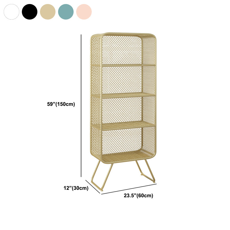 Light Luxury Metal Bookcase Shelf Closed Back Bookcase for Study Room